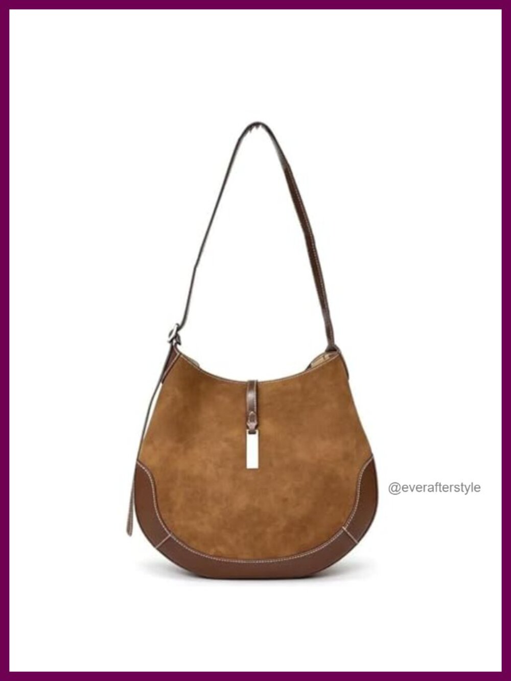 Faux Suede Hobo Shoulder Bag Slouchy Crossbody Purse for Women